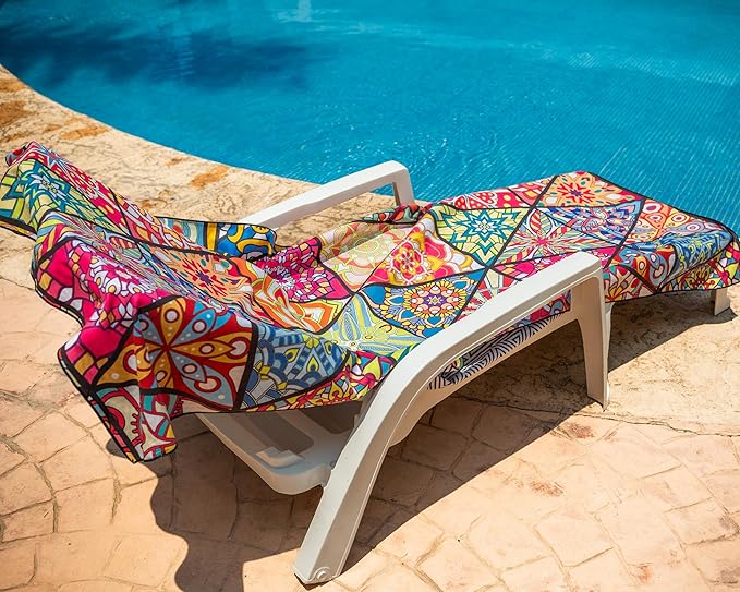 Quick Dry Towel Extra Extra Large 72x72 Inch - Microfiber Beach Towel - Perfect for Beach, Travel, Swimming, Pool, Yoga, Hiking, Camping - Lightweight, Fast Drying, Compact for Adults (Havana)
