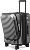 LEVEL8 Grace Carry on Luggage, 20 Inch Expandable Hard Shell Suitcases with Wheels, Abs+Pc Harshell Spinner Luggages with Tsa Lock, Travel Bag for Women Men, Grey
