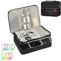 Electronics Accessories Organizer Bag, Waterproof Double LayerTravel Cable Organizer Case for Cords, Charger, Power Bank,Hard Drive, Mouse -Shockproof Tech Storage Pouch (Classic-two layers-Black)