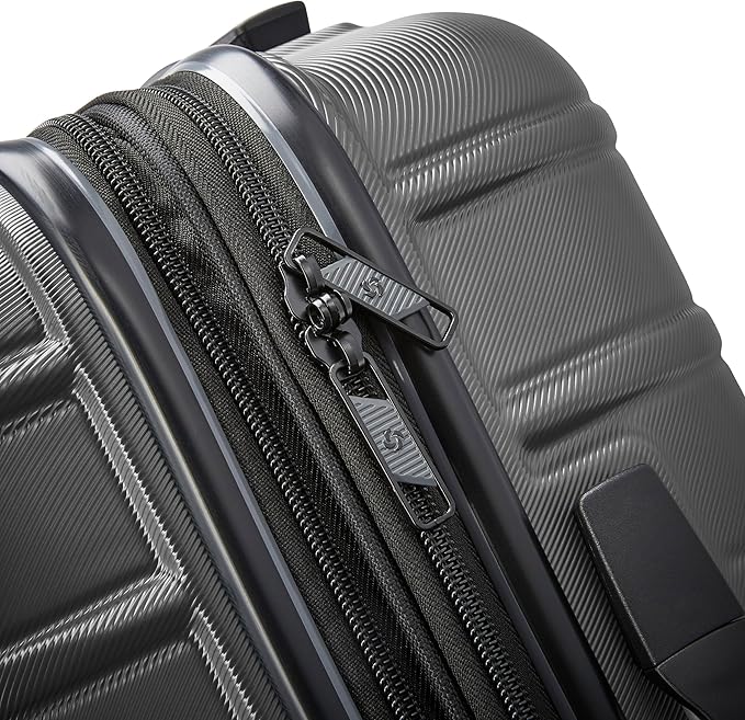 Samsonite Omni 2 Hardside Expandable Luggage with Spinner Wheels, 2-Piece Set (19/24), SOLID CHARCOAL
