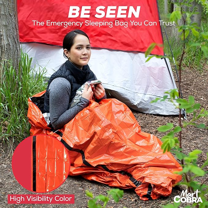 Emergency Sleeping Bag 3 Pack | for Survival Gear and Supplies Life Bivy Sack Waterproof Mylar Emergency Blankets for Survival Kit Car Camping Gear Hiking Tac Bivvy Go Bag Supplies Sleep Sacks Shelter