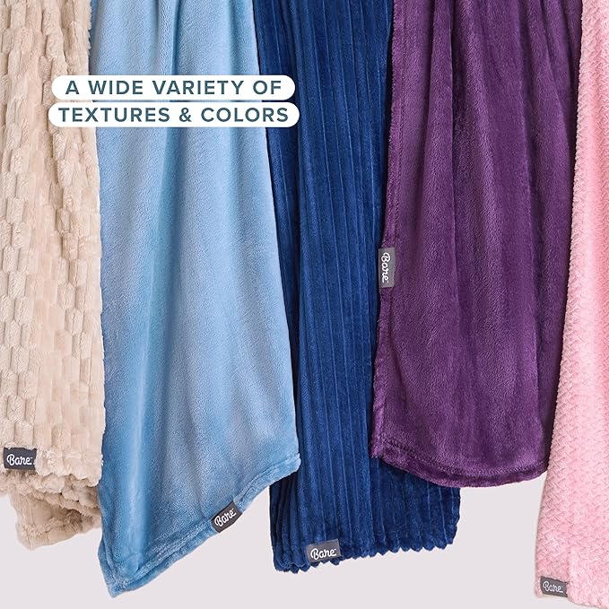 Bare Home Fleece Blanket - Throw/Travel - Ultra-Soft Lightweight for Bed, Sofa, and Couch - Luxury Microplush - Cozy Warm Blanket (Throw/Travel, Light Pink)