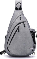 Water-Proof Sling bag/Crossbody Backpack/Shoulder Bag with USB Charging Port for Travel, Hiking, Cycling, Camping