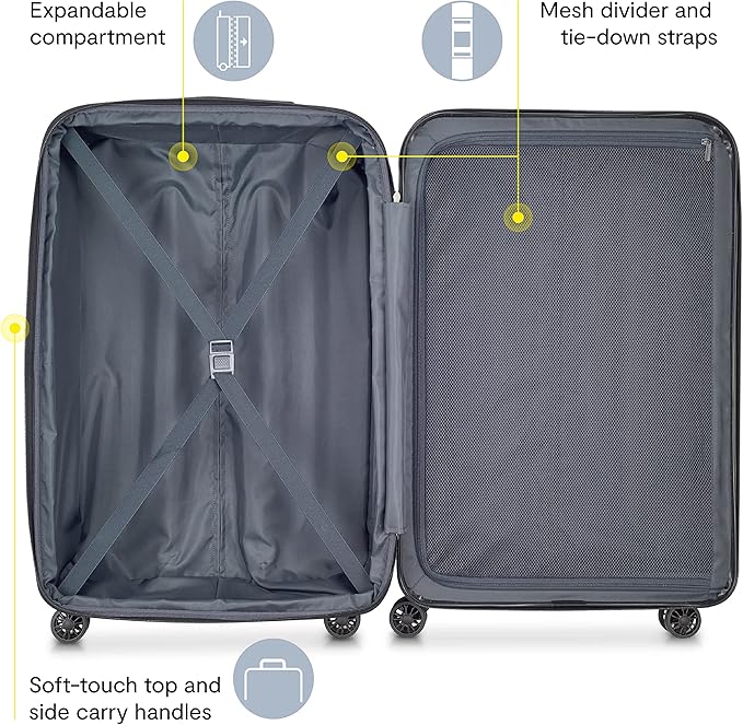DELSEY PARIS Helium Aero Hardside Expandable Luggage with Spinner Wheels, Blue Cobalt, 2-Piece Set (21/28)