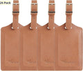 Travelambo Luggage Tags for Suitcases PU Leather Travel Tags Bag Tags Privacy Protection Travel Essentials