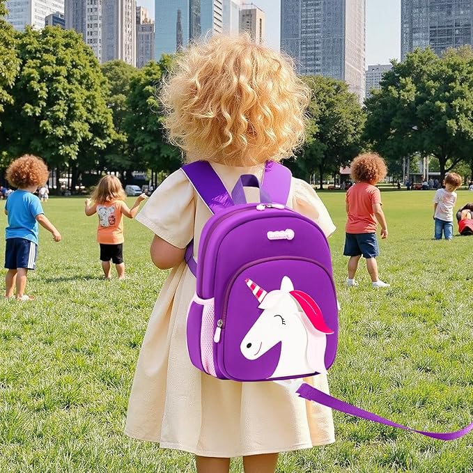 Padgene Toddler Harness Backpacks Safety Leash Kids Anti Lost Kindergarten Preschool Backpack Neoprene Lightweight Animal Schoolbag 3D Cartoon Dinasour Mini Travel Bag for Boys Girls Ages 3-5