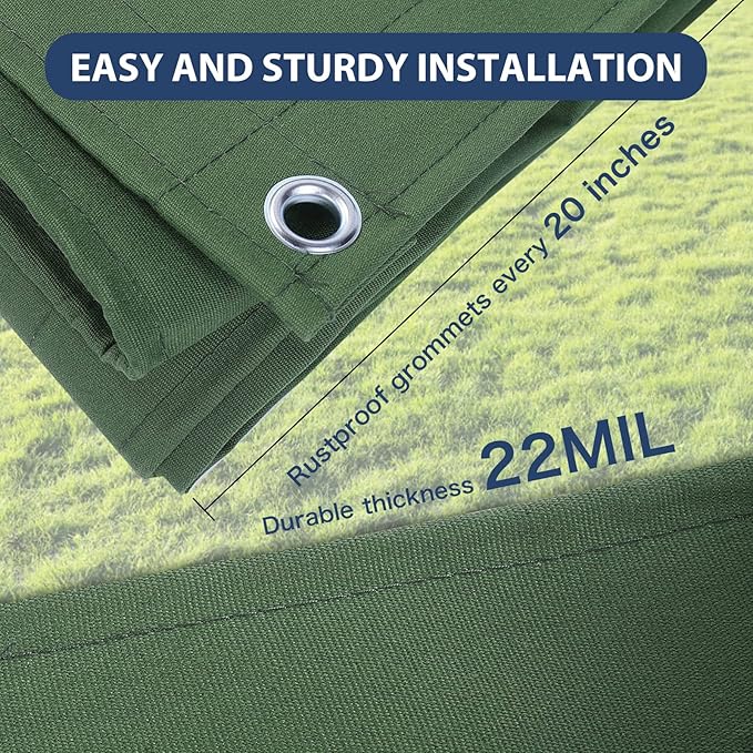 5’x7’ Canvas Tarps Heavy Duty Waterproof Tarpaulins with Aluminum Grommets,UV Resistant, 22Mil Multipurpose Drop Cloth, 14oz Durable Cover Sheet for Outdoor and Indoor Use with Ropes.