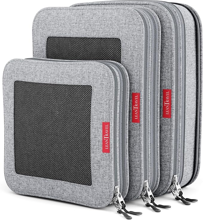 Compression Packing Cubes for Travel Organizers with Double Zipper, LeanTravel