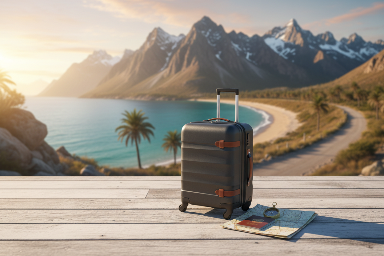 Travel Smart • Pack Light • Explore More • Travel Buddy without text